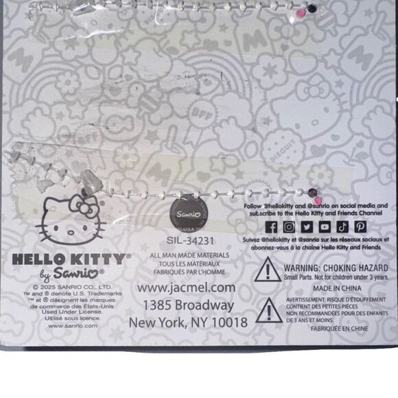 Hello Kitty Sanrio 2 Pack of Pink & White Glittery Pearlescent Hair Claw Clips - Picture 6 of 6